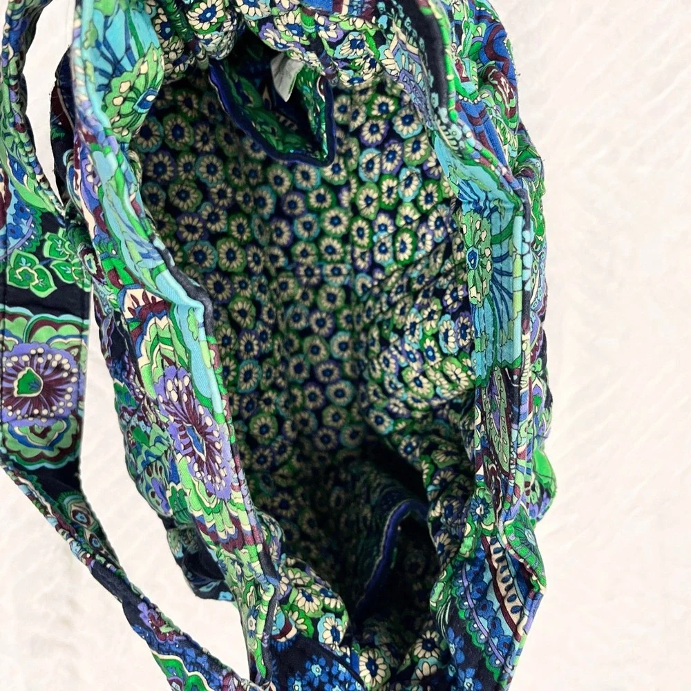 Vera Bradley Hobo Bag Black Green Blue Quilted‎ Shoulder Purse Blue raphsody
